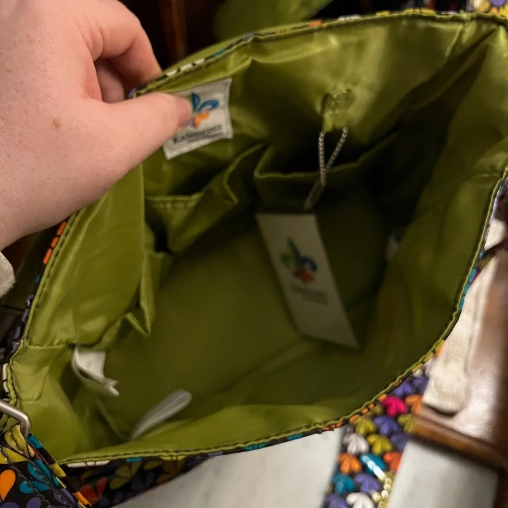 KALENCOM Classic Midi Buckle Diaper Bag‎ Clover Pattern Rainbow Colors Laminated